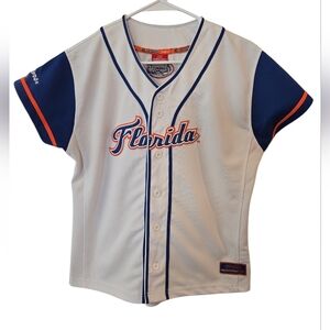 COLOSSEUM ATHLETICS FLORIDA GATORS WOMEN'S BASEBALL JERSEY. SIZE X-LARGE.